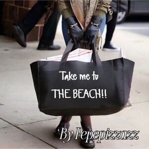 CUSTOM JUMBO canvas BEACH POOL tote. Custom Made To Order. Handmade
